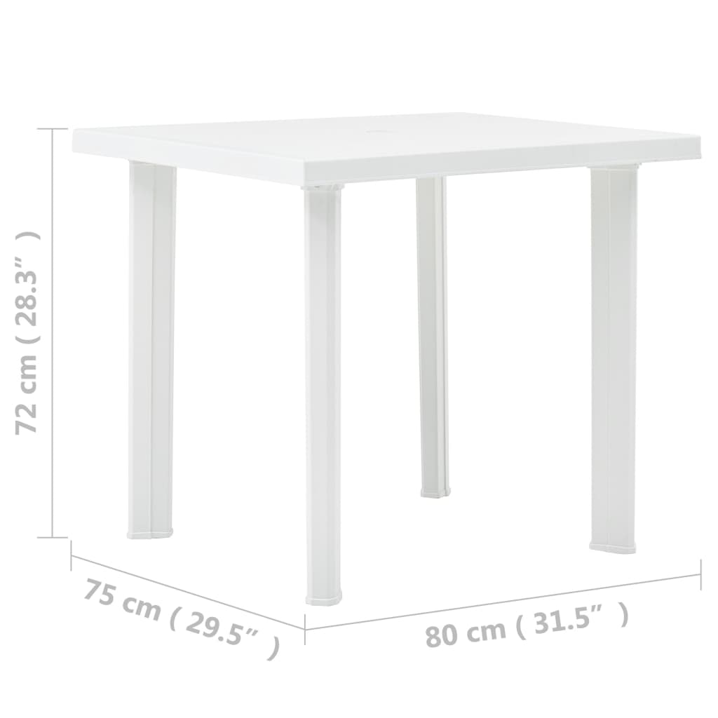 Gartentisch Weiss 80 x 75 x 72 cm Kunststoff